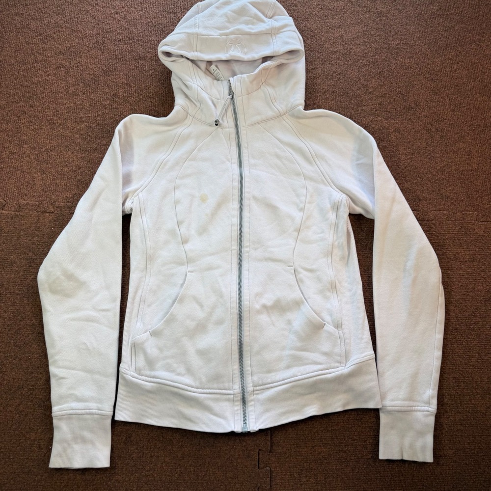 Lululemon Scuba Full Zip Hoodie Women 6 Pink Lavender Cotton Blend Fleece 2597